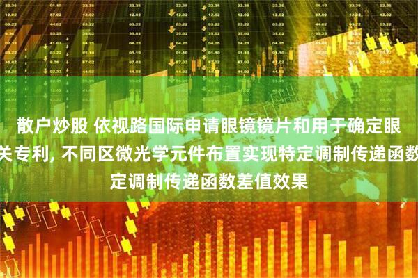 散户炒股 依视路国际申请眼镜镜片和用于确定眼镜镜片相关专利, 不同区微光学元件布置实现特定调制传递函数差值效果