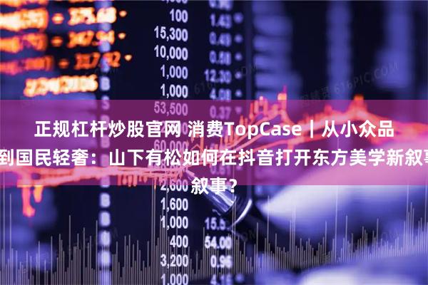 正规杠杆炒股官网 消费TopCase｜从小众品牌到国民轻奢：山下有松如何在抖音打开东方美学新叙事？